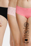 Zivame Anti-Microbial Low Rise Full Coverage Bikini Panty (Pack of 3) - Multicolor — thumbnail 1